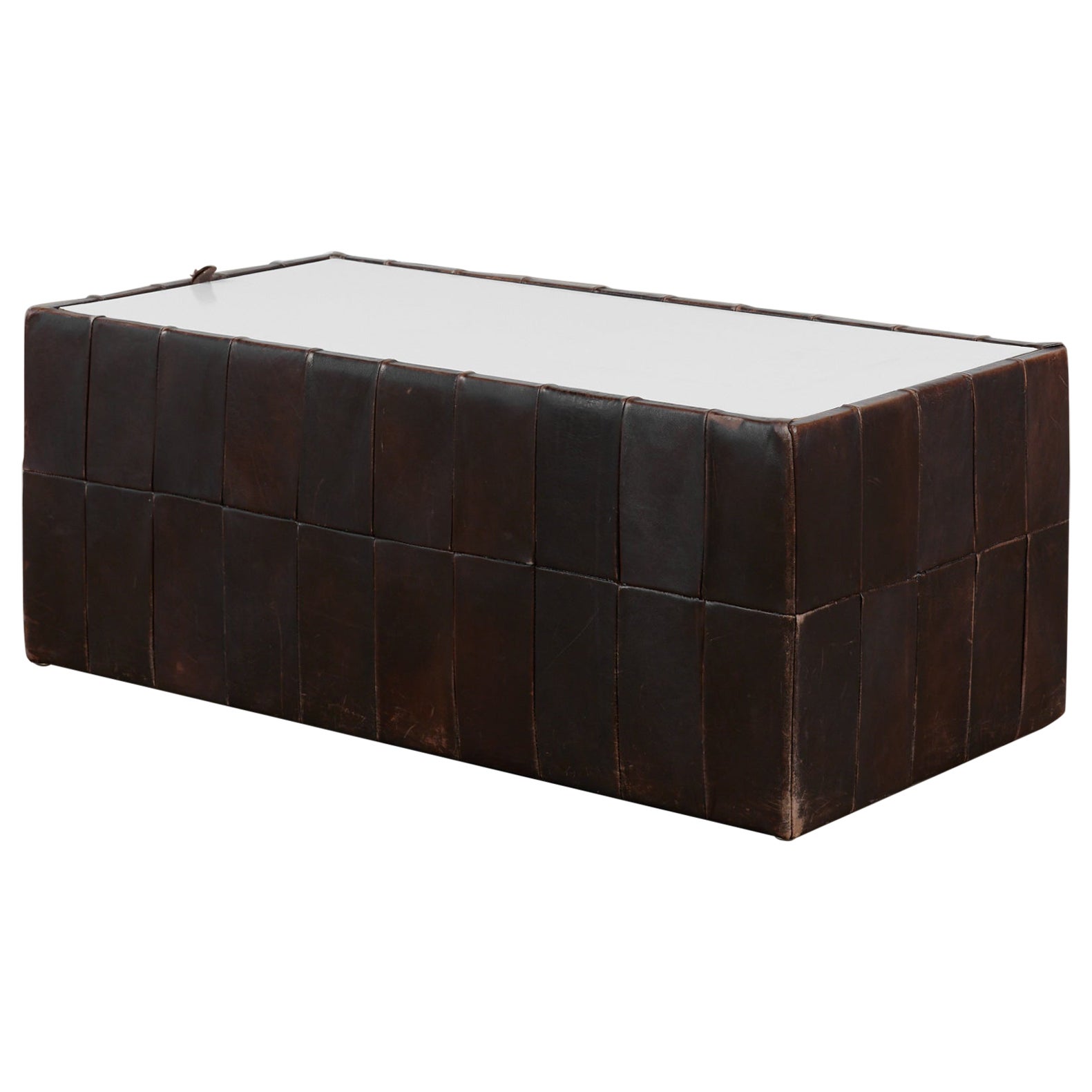 De Sede Table basse cube de rangement en cuir patchwork