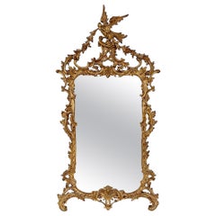 Midcentury Italian Chinese Chippendale Style Giltwood Mirror Att. Friedman Bros