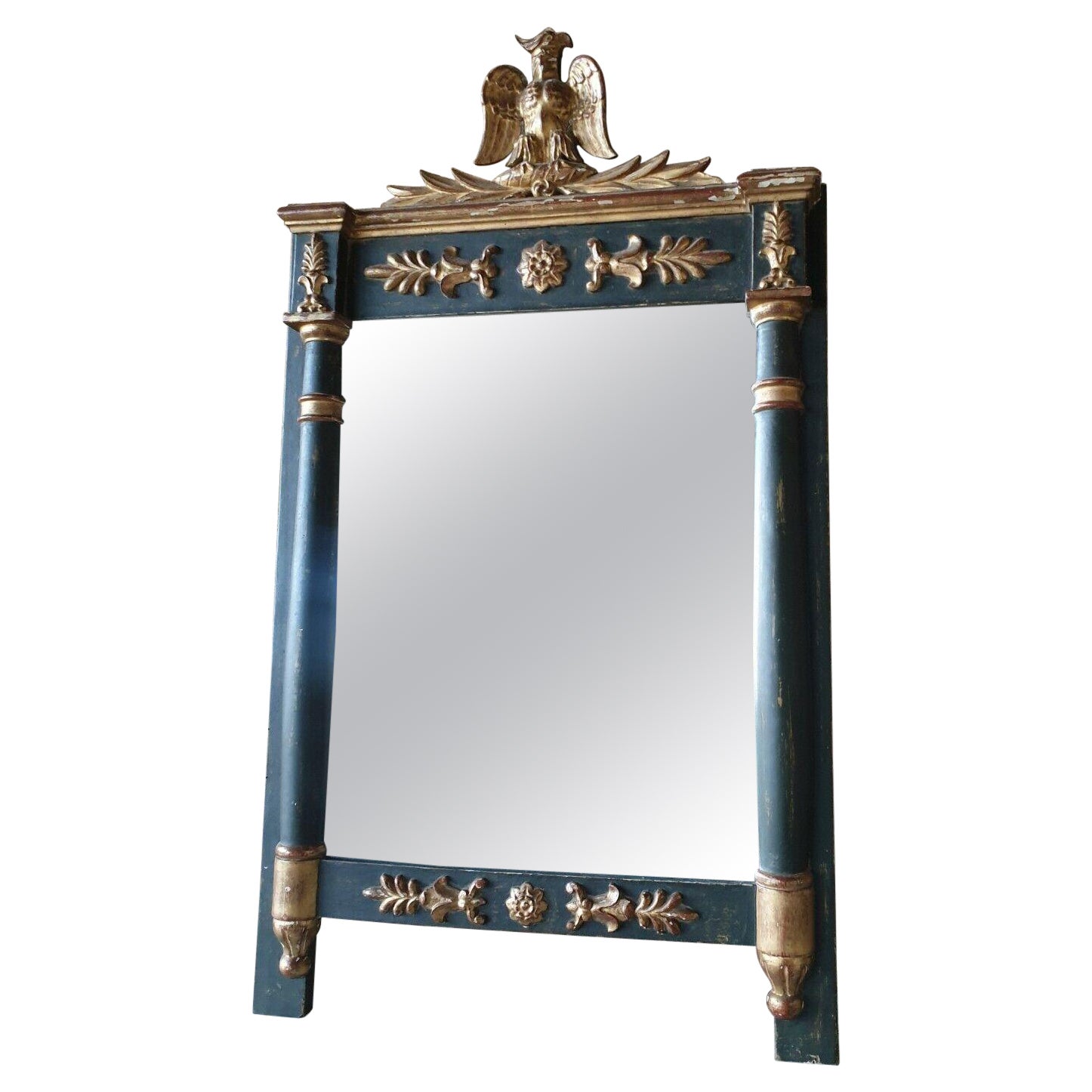 Antique French Napoleonic Imperial Eagle Adorned Wall Mirror at 1stDibs