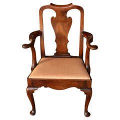 George I Period Walnut Armchair, circa 1720-1730