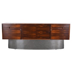 Vintage Danish Rosewood and Chrome Credenza, 1960s