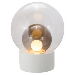 Boule Medium Transparente rauchgraue weiße Stehlampe von Pulpo