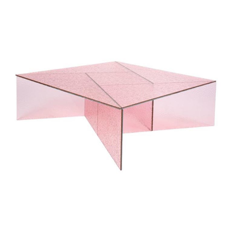 Grande table basse rose Aspa de Pulpo en vente