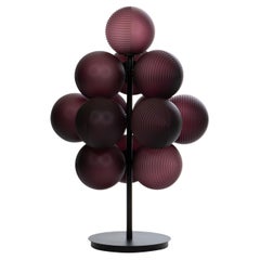 Stellar Grape Small Aubergine Acetato Black Floor Light by Pulpo