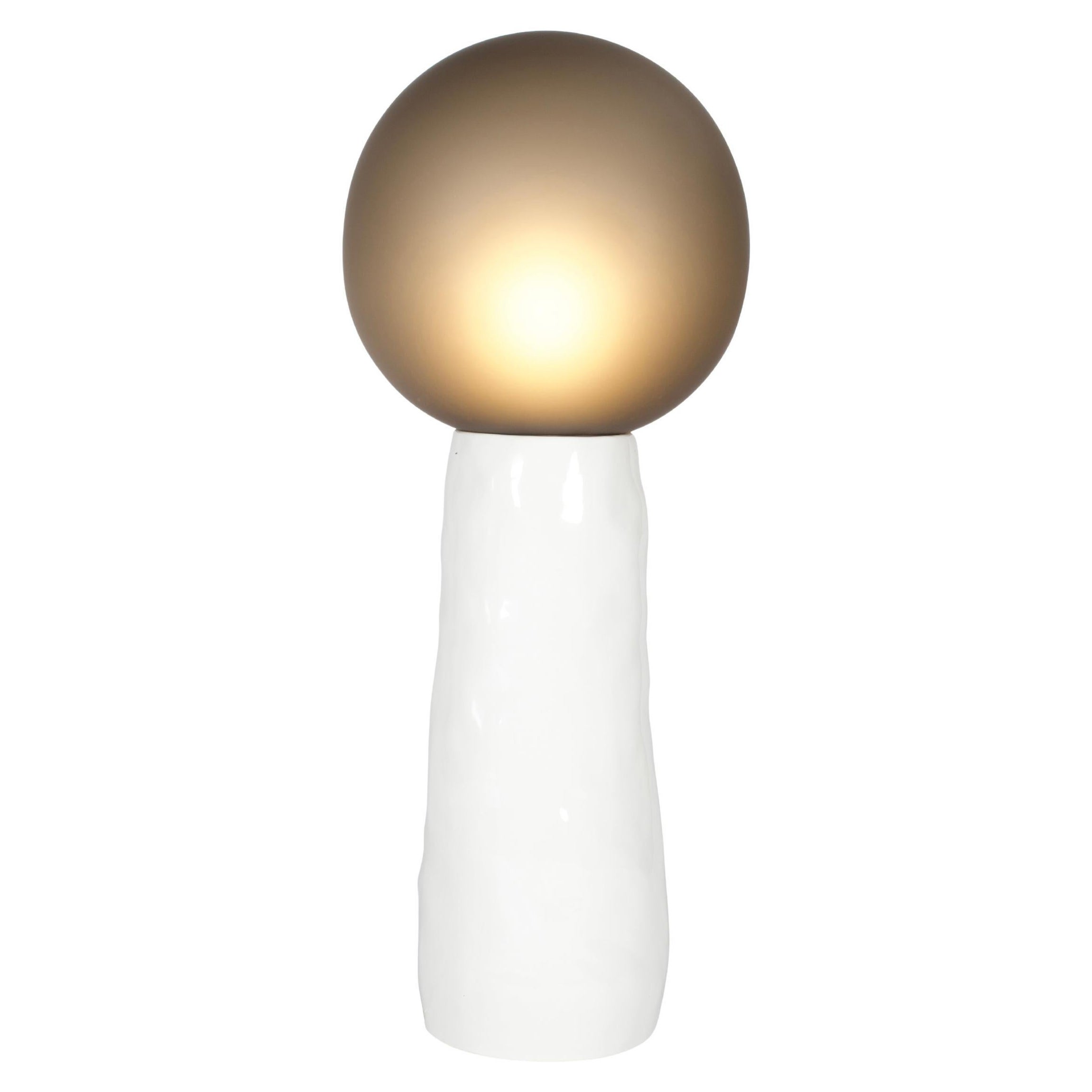 Kokeshi Medium Grey Acetato White Floor Lamp by Pulpo For Sale