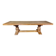 Spanish Bleached Walnut Trestle Table, circa 1930s