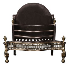 Used Late 18th Century English Wrought & Brass Fire Basket