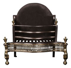 Late 18th Century English Wrought & Brass Fire Basket