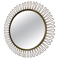 Fine Sunburst Brass Mirror Designed by Josef Frank for Svensk Tenn, Sweden, 1950
