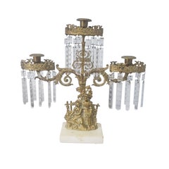 Cornelius and Co., circa 1840 Chandelier Girandole à 3 branches en laiton moulé et marbre