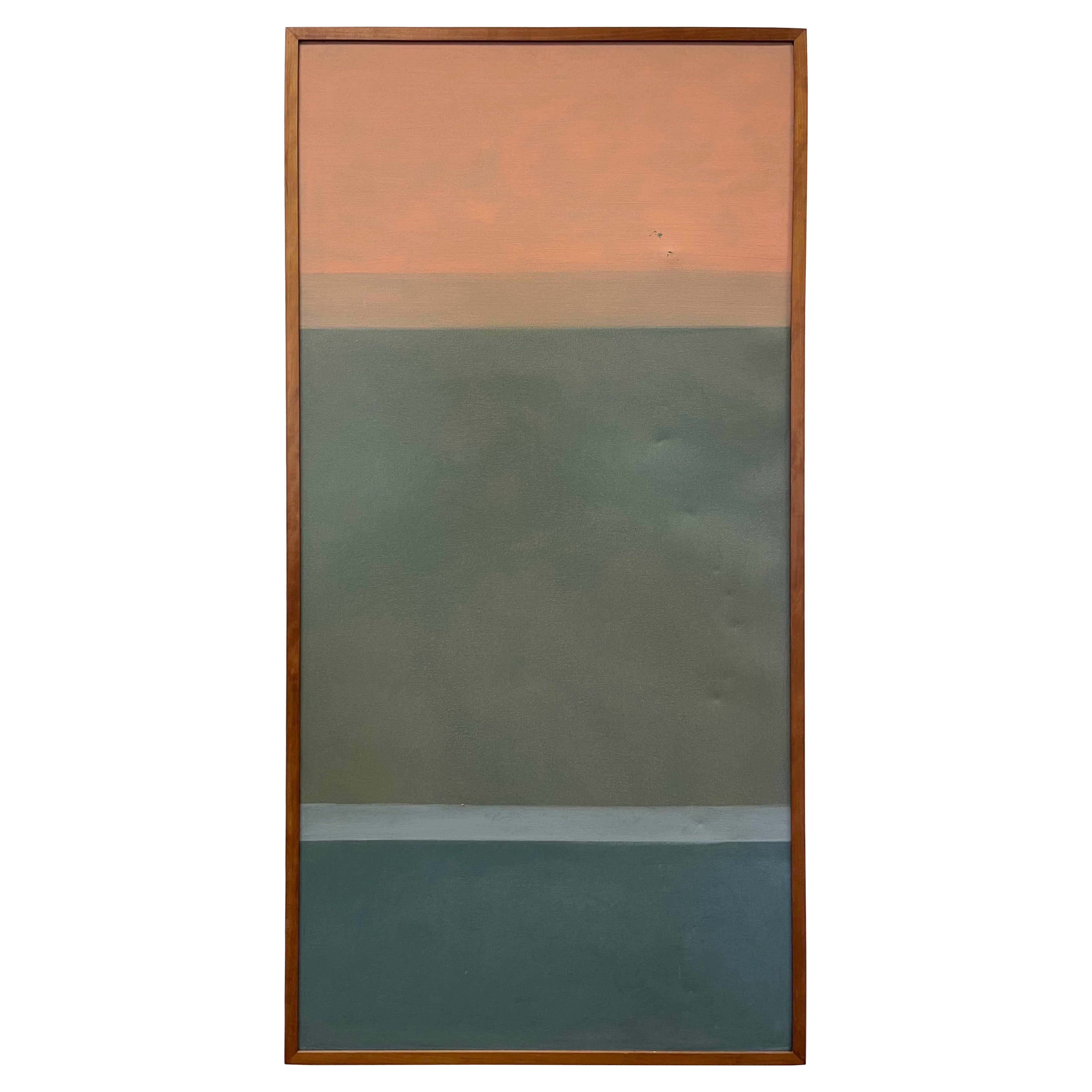 Original Signed Oil Painting by Anne Hebebrand after Rothko Titled Mossy Green For Sale