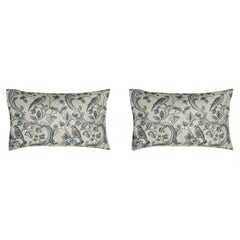 Pair of Oiseaux & Feuillage Linen Pillows by Antoinette Poisson, Paris