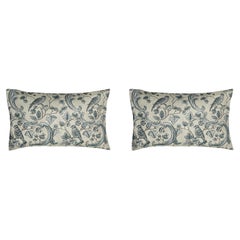 Pair of Oiseaux & Feuillage Linen Pillows by Antoinette Poisson, Paris