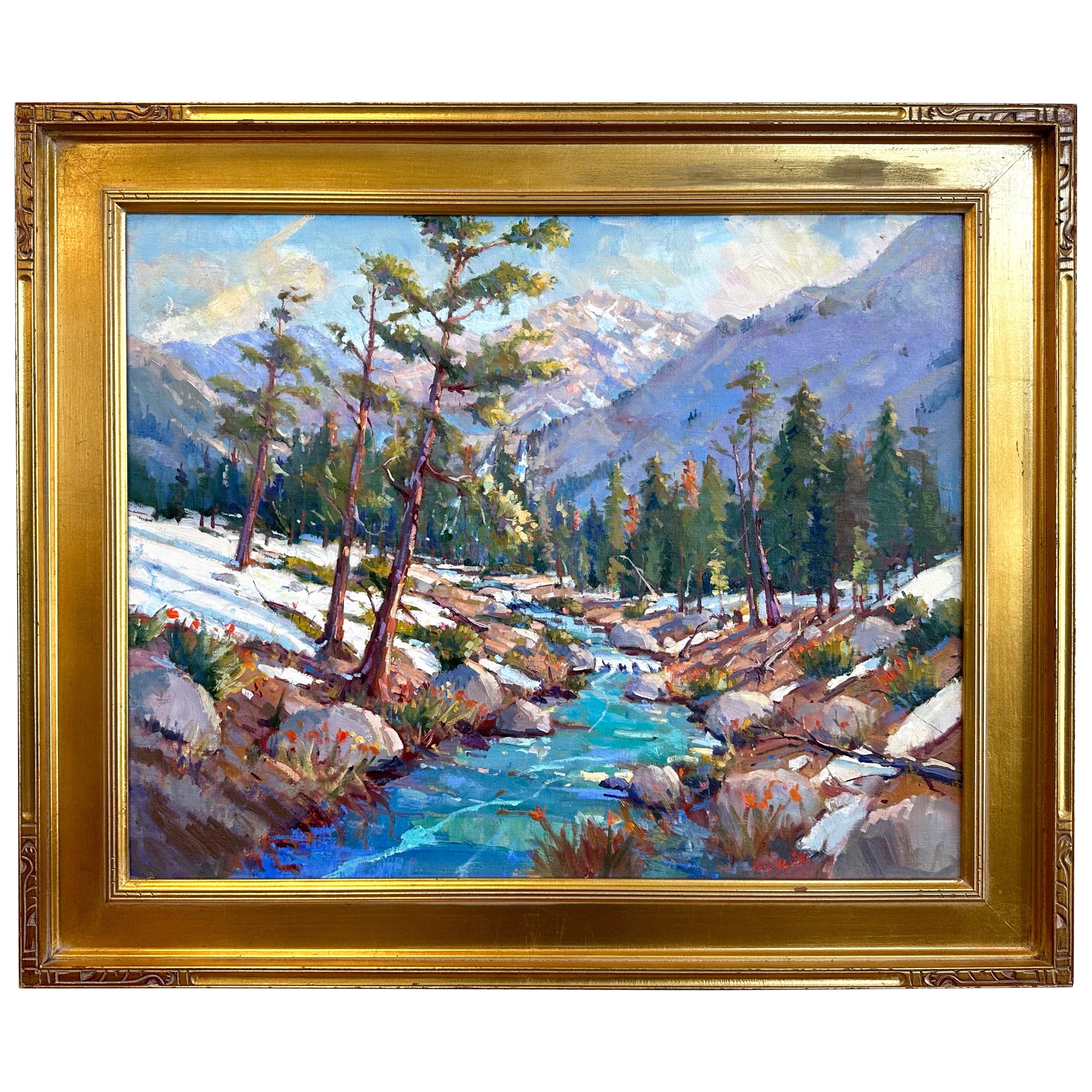 Silvio Silvestri, Spring Thaw, Lake Tahoe, peinture à l'huile en plein air, 2004 en vente