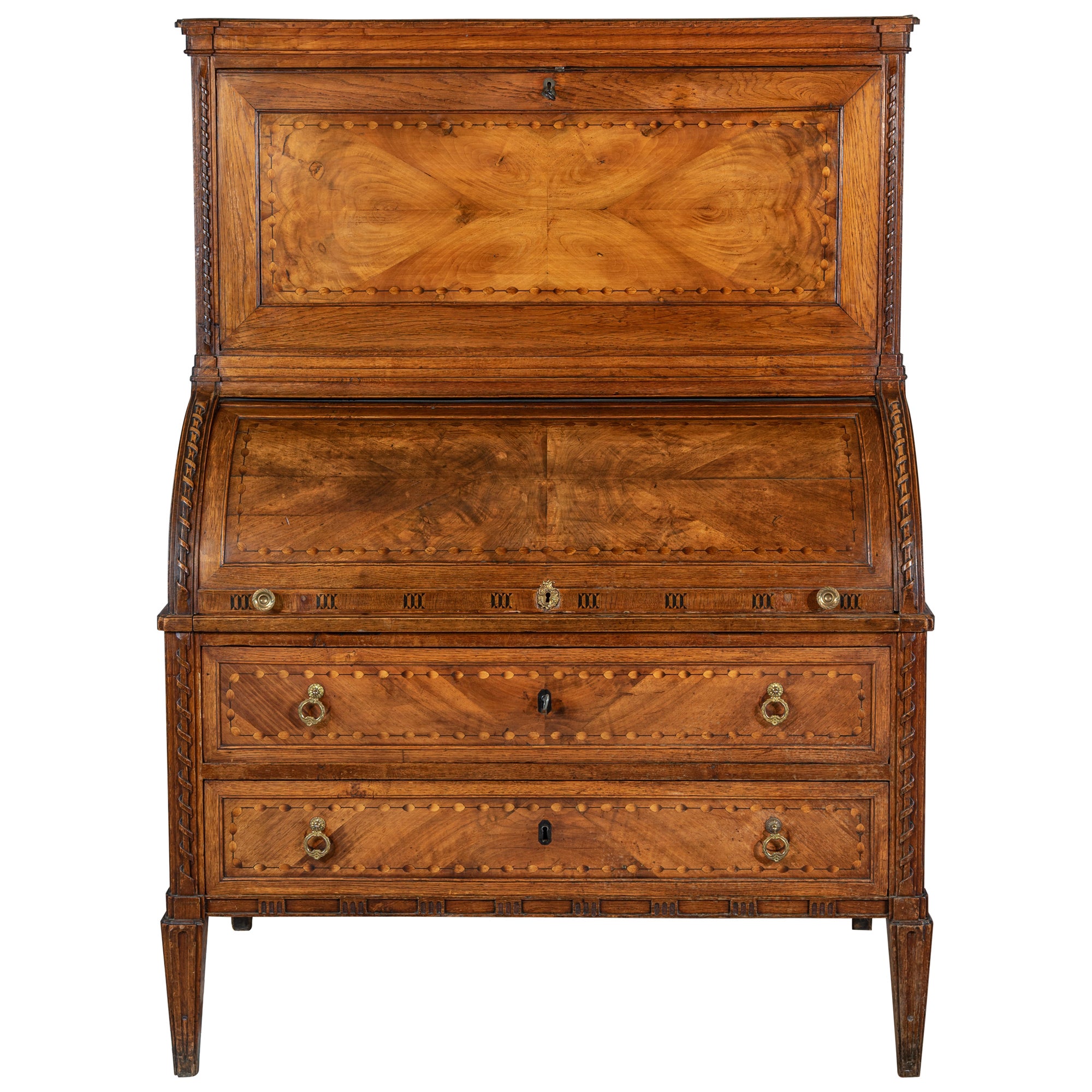 French 18th Century Louis XVI Period Marquetry Desk For Sale
