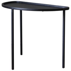  'Demi-Lune' Three Legs Blackened Steel Side Table by Understated Design