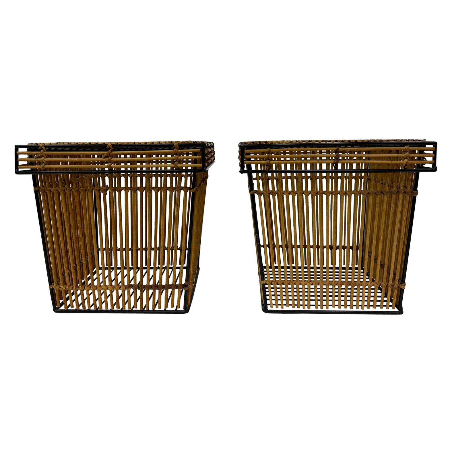 Set of 2 Storage Baskets by Dirk Van Sliedregt for Rohé, Netherlands, 1960s For Sale