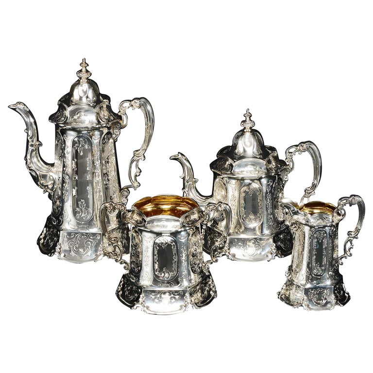 FourPiece Victorian Silver Tea and Coffee Set, 1855 For Sale at 1stDibs