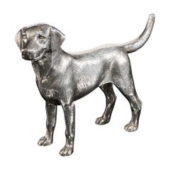 Vintage Silver Model Labrador Dog Sculptures, 1978