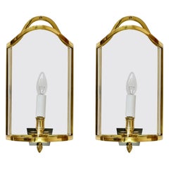 Pair of Maison Jansen Style Polished Brass Sconces by Vereinigte Werkstätten