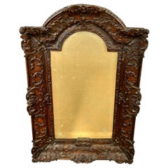 18th Century French Regence Carved Wooden Mirror 