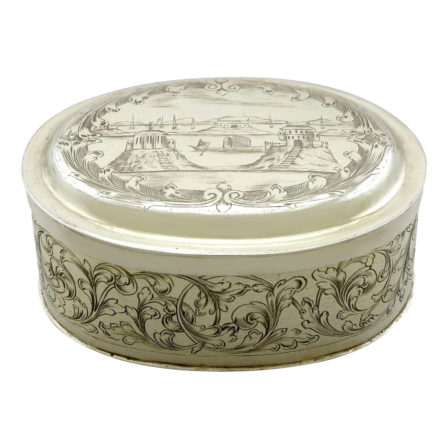 Boîte à tabac allemande du 17ème siècle en argent doré