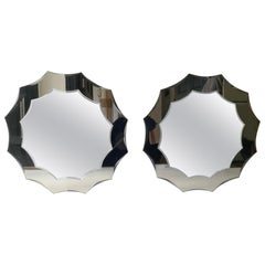 Pair of Sun-Shaped Mirrors, Italy, 1970s