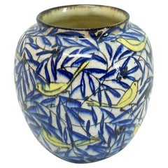 Very Rare Max Laeuger Art Nouveau Vase with Bird Motifs