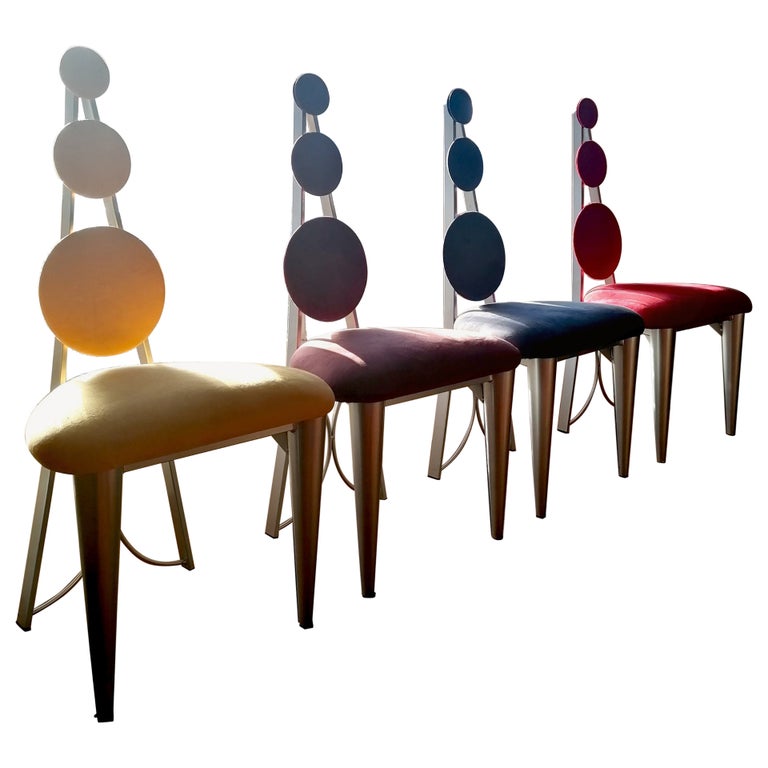 Benjamin Le Set of 4 Postmodern Memphis Style Dining Chairs by Benjamin Le, Axis ...