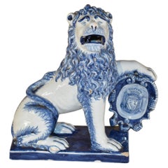 Early 19th Century Delft Lion Figure