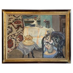 Óleo ruso del siglo XX "Comedor" de Vladimir Naïditch
