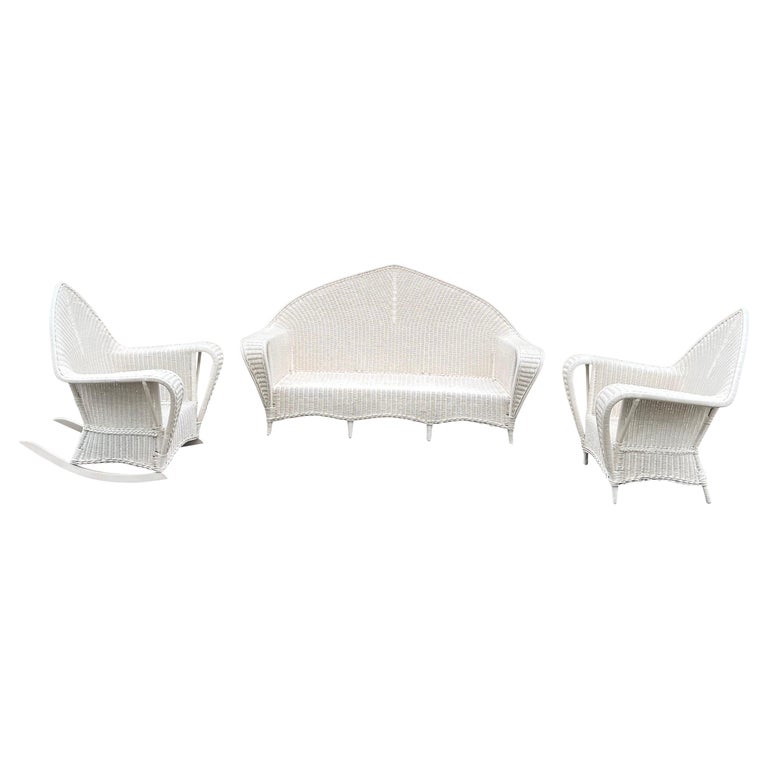 Antique Wicker Patio Set For Sale at 1stDibs