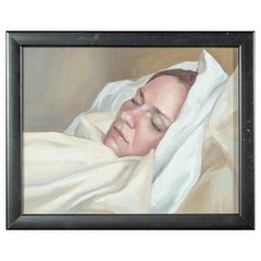Modern Portrait of Woman, Framed Oil on Canvas, Diane Feissel, Circa 2010, USA