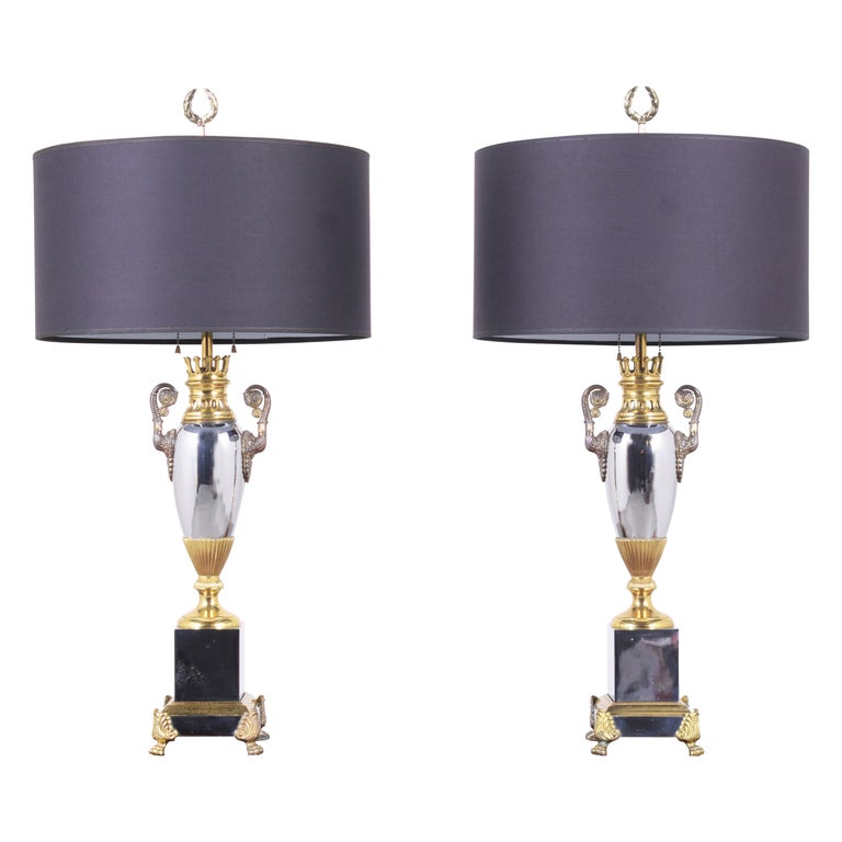 Pair of Hollywood Regency Table Lamps For Sale at 1stDibs