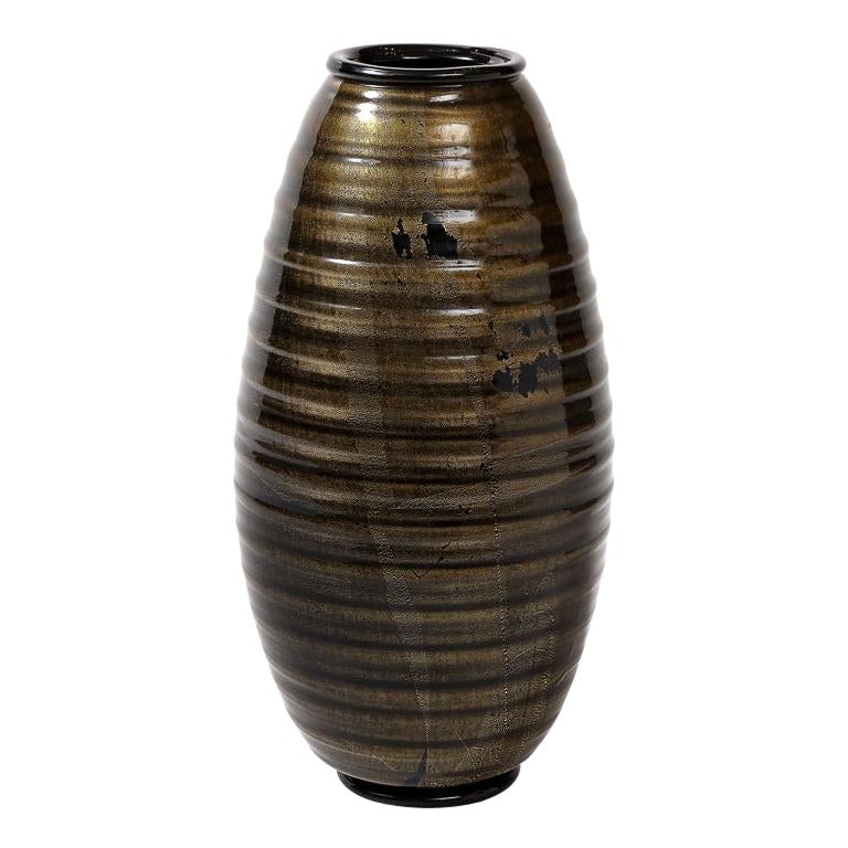 Große Vase mit vergoldetem Fleck von Seguso Vetri D'Arte im Angebot