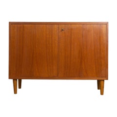 Danish Modern Teak Sliding Door Cabinet