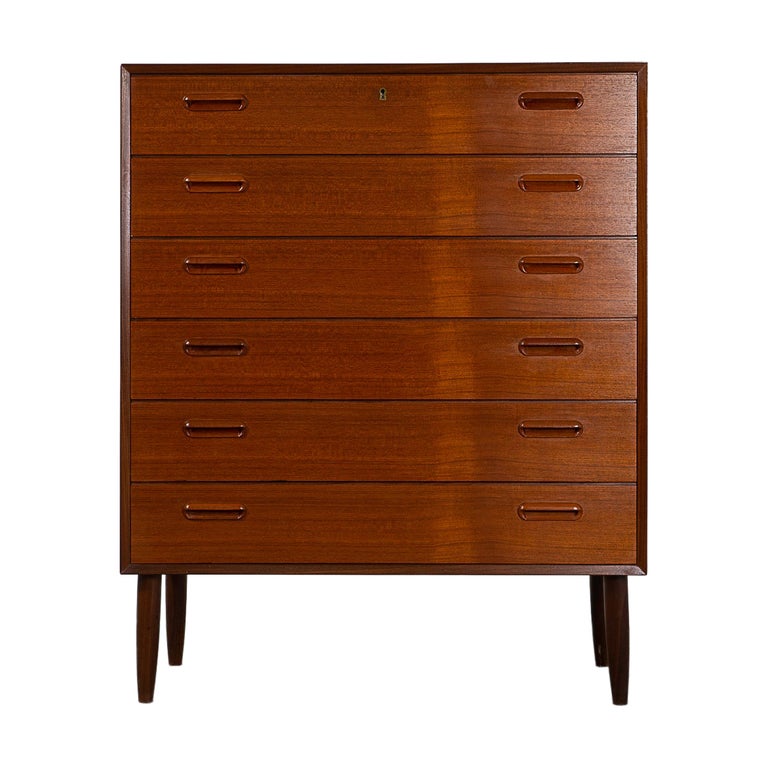 Danish Modern Teak Highboy Dresser For Sale at 1stDibs