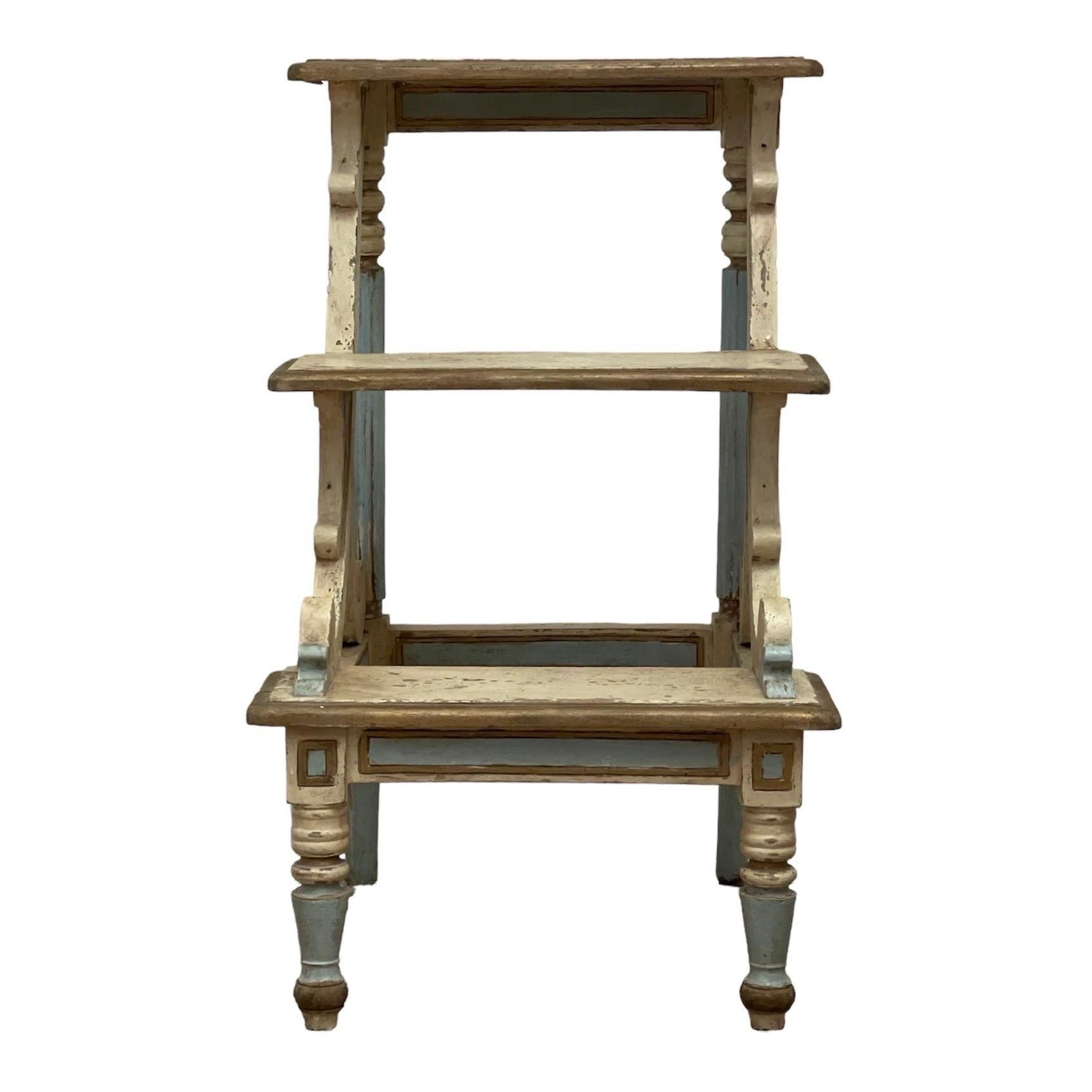 Vintage Decorative Library Steps, Tiered Table