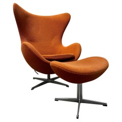 Early 21st Century Egg Chair and Footstool by Arne Jacobsen for Fritz Hansen