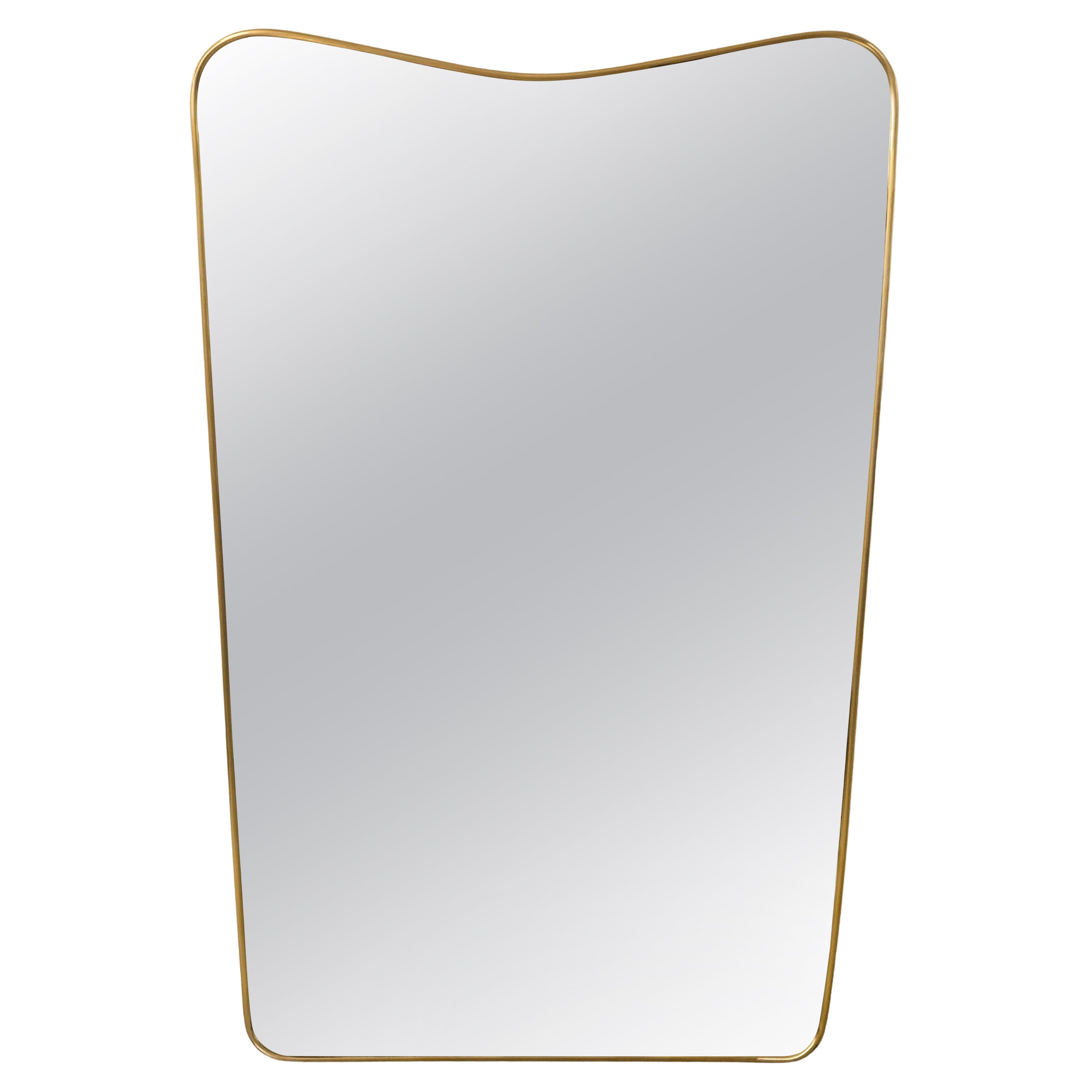 Italian Design Brass Mirror, Gio Ponti Style