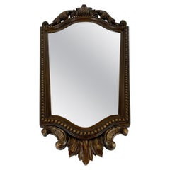 Luxurious Vintage Mirror in Wooden Carved Frame, Belgium Large Wall Mirror