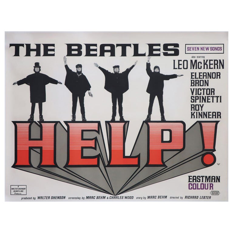 HELP!/BEATLES/オリジナル・ポスター/1965年英国映画/ビートルズ 嫌がら