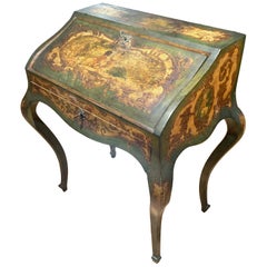 Italian Rococo Style Venetian Painted Folding Writing Desk