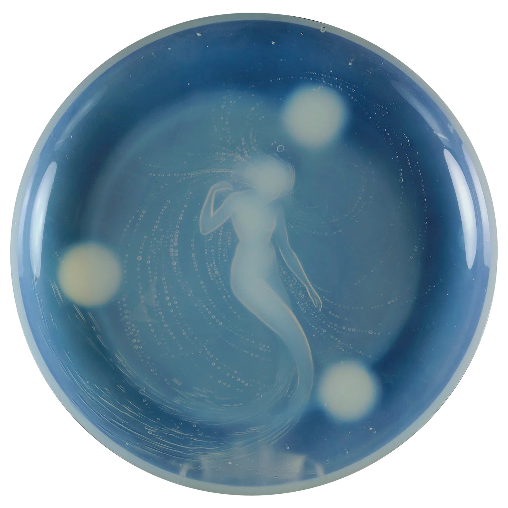 Early 20th Century Opalescent Salver Entitled “Sirène” by René Lalique For Sale