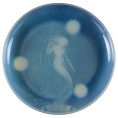 Early 20th Century Opalescent Salver Entitled “Sirène” by René Lalique