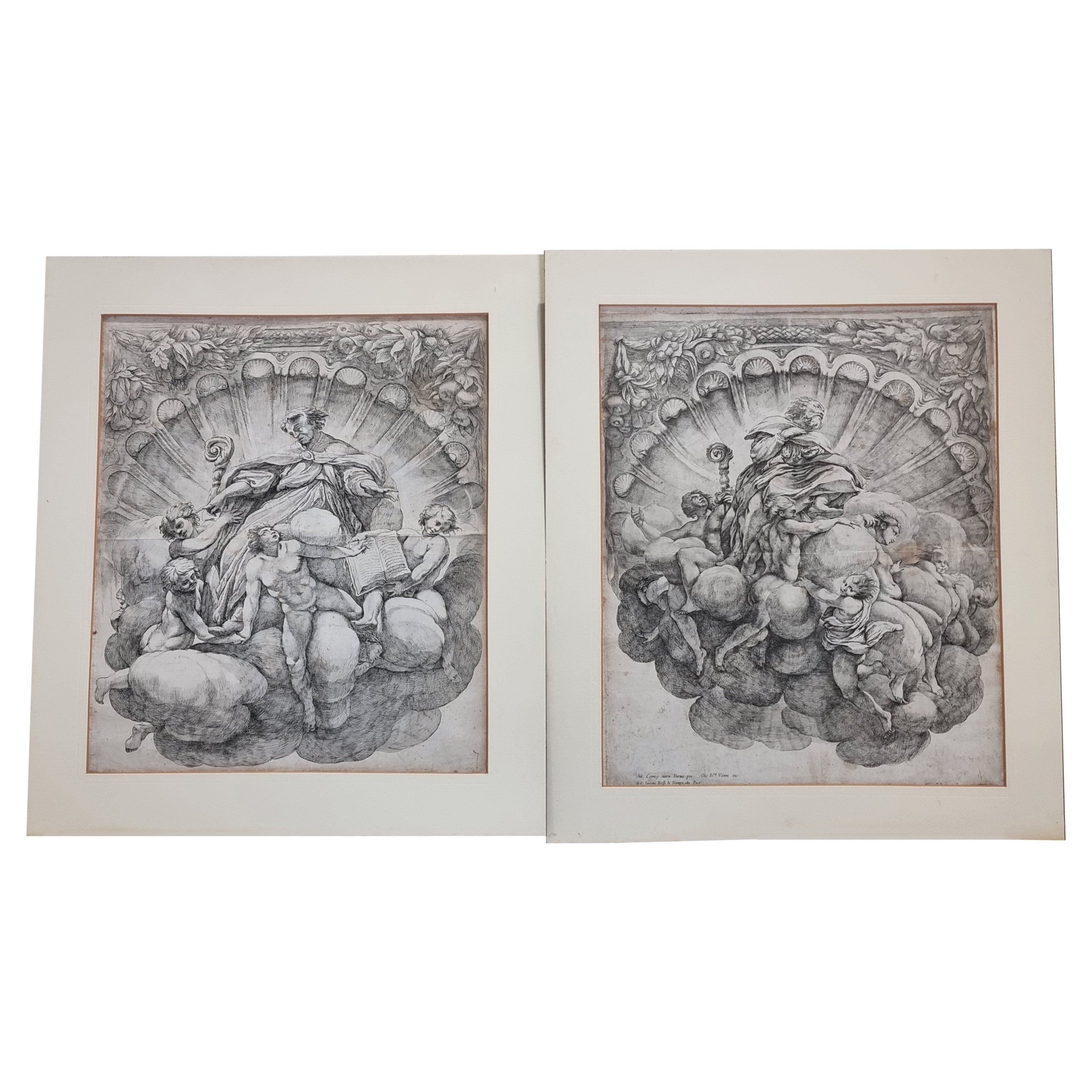 17th Century Pair of Burin Prints by Giovanni Battista Vanni, Italy, 1642 For Sale