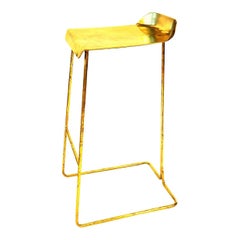 Hand-Sculpted Brass Stool, Misaya