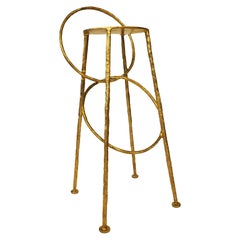 Brass Handsculpted Stool, Hoola, Misaya