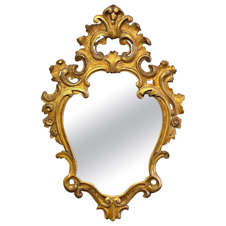 Italian Carved and Gilded Baroque Style Mirror For Sale at 1stDibs