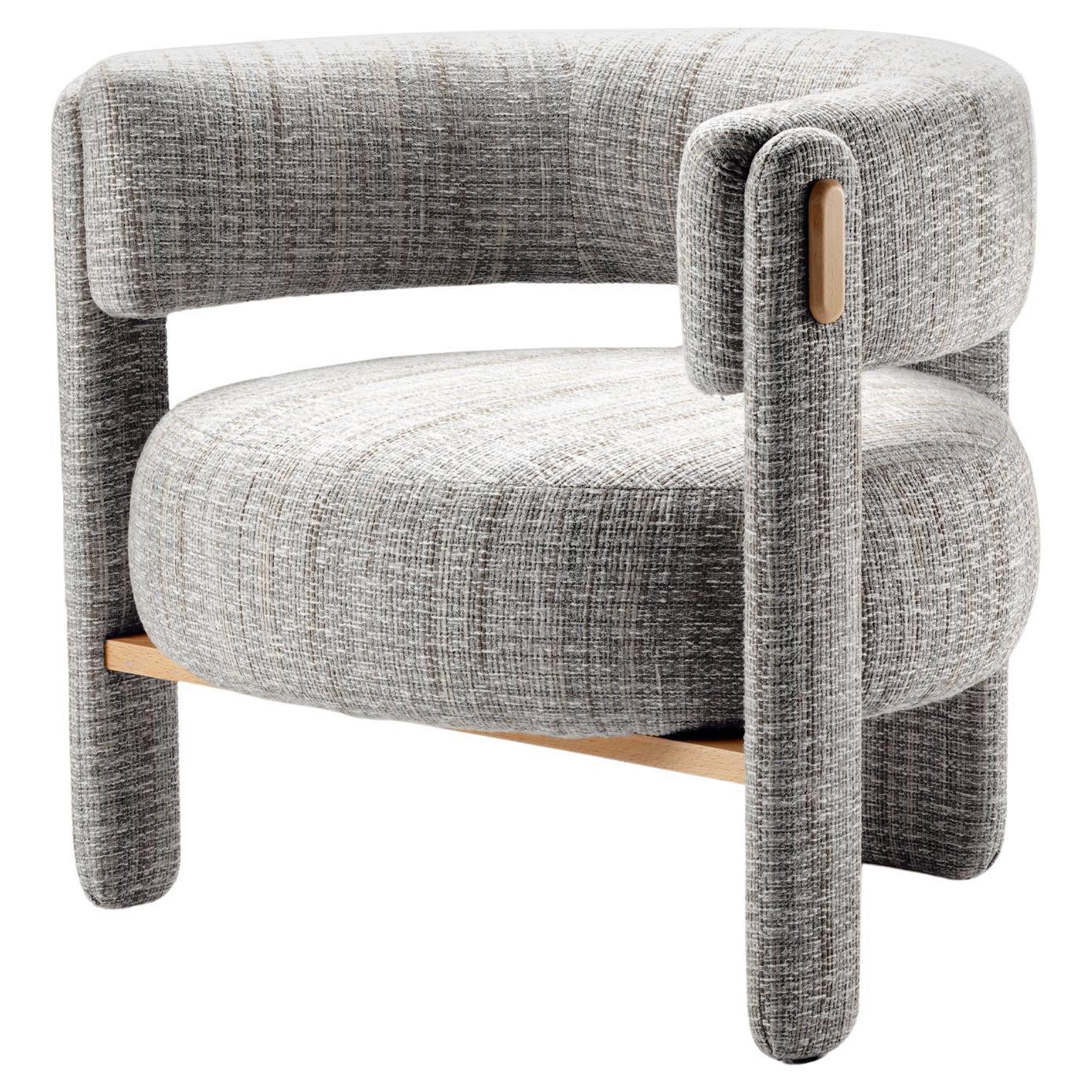 Choux Armchair with Bayes Carbon Fabric and Natural Wood Applications For Sale